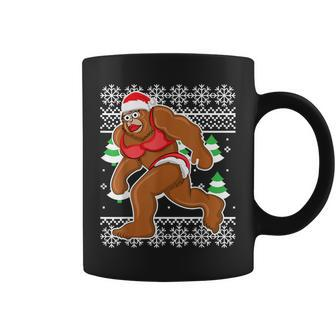 Bigfoot Bikini Ugly Christmas Sweater Coffee Mug - Monsterry CA