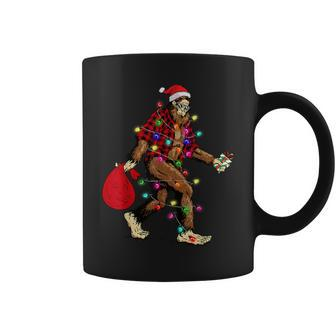 Bigfoot Carrying Christmas Tree Sasquatch Pajama Coffee Mug - Thegiftio UK