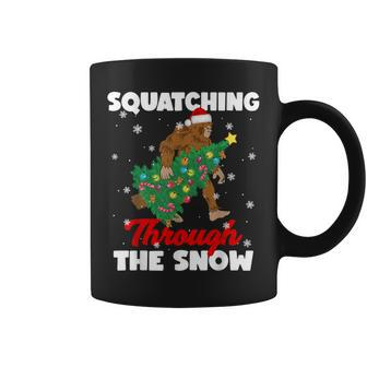 Bigfoot Squatching Through The Snow Sasquatch Christmas Xmas Coffee Mug - Thegiftio UK