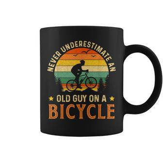 Bike Vintage Never Underestimate An Old Guy On A Bicycle Coffee Mug - Seseable