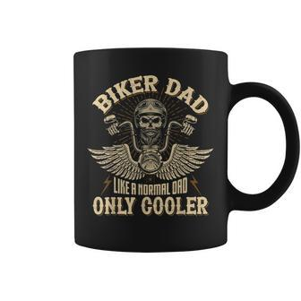 Biker Dad Motorcycle Fathers Day For Funny Father Biker Coffee Mug | Mazezy