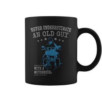 Biker Dad Never Underestimate An Old Guy Grandad Motorbike Coffee Mug | Mazezy
