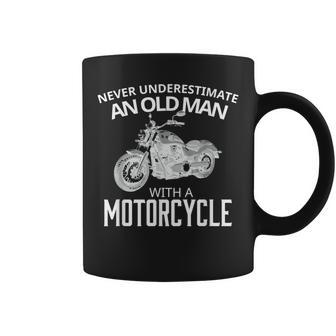Biker Never Underestimate Old Man Motorcycle Coffee Mug - Seseable