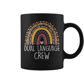 Bilingual Teacher Rainbow Dual Language Crew Maestra Spanish Coffee Mug - Seseable