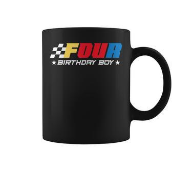 Birthday Boy 4 Four Race Car 4Th Racing Pit Crew Driver Coffee Mug - Seseable