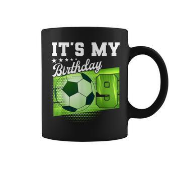 Birthday Boy 9 Soccer Its My 9Th Birthday Boys Soccer Coffee Mug - Seseable