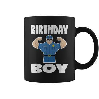 Birthday Boy Cop Vintage Muscle Police Bday Coffee Mug | Mazezy