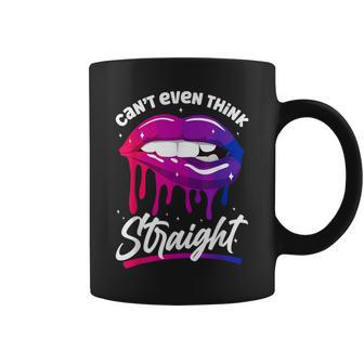 Bisexual Bi Pride Flag Mouth Cant Even Think Straight Coffee Mug | Mazezy