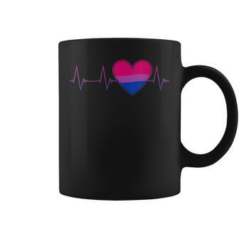 Bisexual Heartbeat Bi Lgbtq Pride Ekg Pulse Line Coffee Mug | Mazezy
