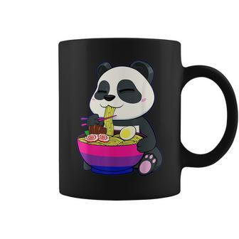 Bisexual Panda Eating Ramen Lgbt-Q Cute Subtle Bi Pride Flag Coffee Mug | Mazezy