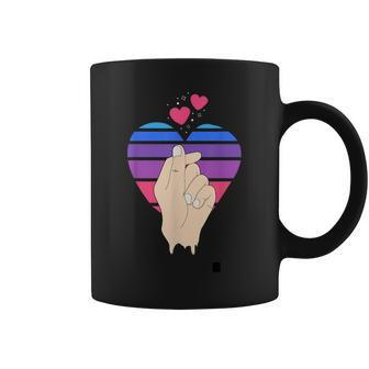 Bisexual Pride Stuff K-Pop Finger Heart Lgbt Korean Kpop Coffee Mug | Mazezy