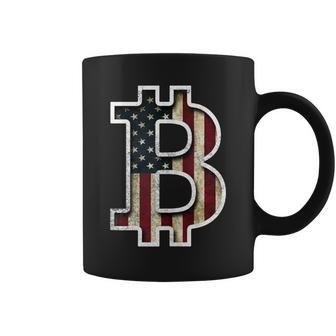 Bitcoin American Flag Cryptocurrency Patriotic Investor Coffee Mug | Mazezy