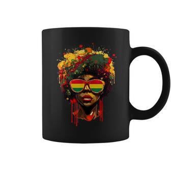 Black Afro Queen Melanin Dripping African Junenth Coffee Mug | Mazezy