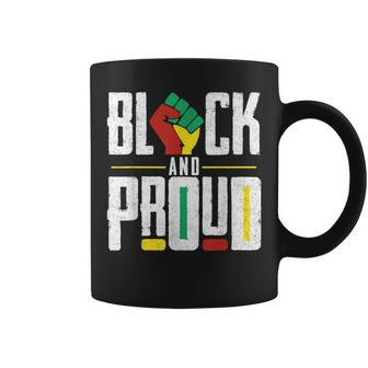 Black And Proud Raised Fist Junenth Afro American Freedom Coffee Mug | Mazezy
