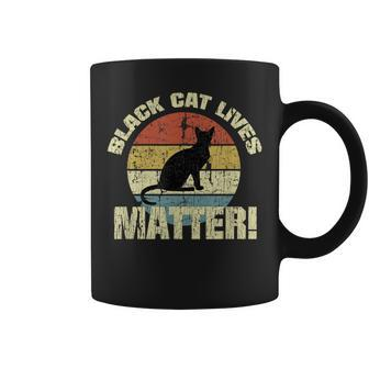 Black Cat Lives Matter Vintage Halloween Halloween Funny Gifts Coffee Mug | Mazezy