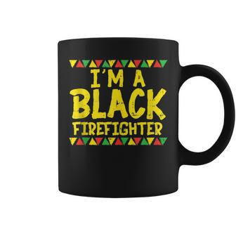 Black Firefighter Firemen Kente African American Pride Gift Coffee Mug | Mazezy