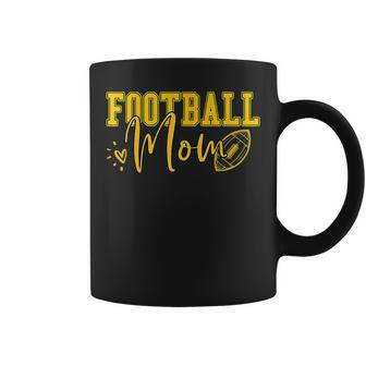 Black Gold Football Mom Football Mother Football Coffee Mug | Mazezy