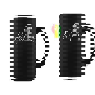 Black History Fist Junenth Heartbeat African American Coffee Mug | Mazezy