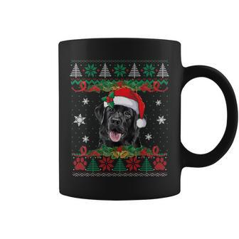 Black Lab Christmas Santa Ugly Sweater Dog Lover Xmas Coffee Mug | Mazezy