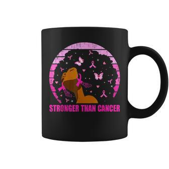 Black Melanin Queen Stronger Than Breast Cancer Fight Coffee Mug | Mazezy