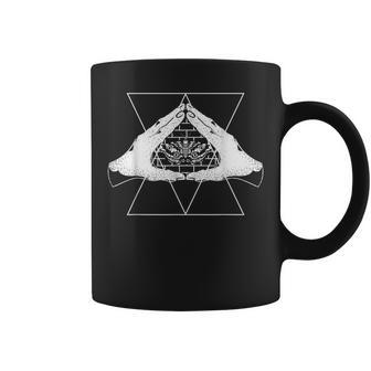 Blackcraft Wiccan Occult Hamsa Hands Pagan Scary Insect Moth Coffee Mug | Mazezy