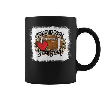Bleached Touchdown Season Leopard Game Day Football Coffee Mug - Seseable