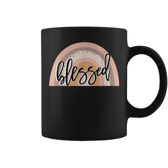 Blessed Boho Rainbow Design - Faith Based Christian Gift Faith Funny Gifts Coffee Mug | Mazezy
