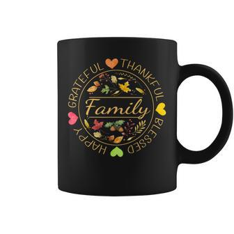 Blessed Thankful Grateful Family Thanksgiving Coffee Mug - Monsterry