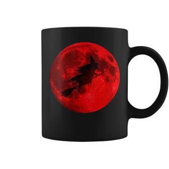 Bloody Moon Witch On Broom Halloween Party Night Costume Gift For Womens Coffee Mug | Mazezy