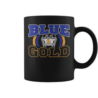 Blue And Gold Football Game Day Group Home Team School Coffee Mug - Seseable
