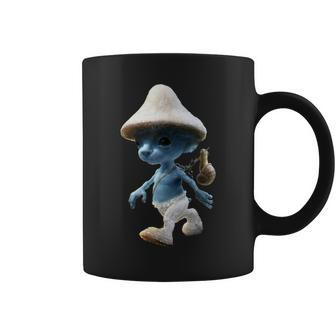 Blue Mushroom Cat Meme We Live We Love We Lie Coffee Mug - Seseable