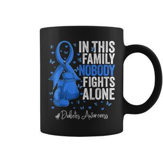 Blue Ribbon Survivor Fighter Diabetes Awareness Coffee Mug - Seseable