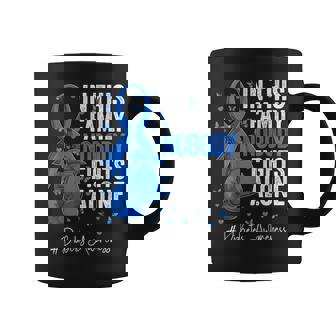 Blue Ribbon Survivor Fighter Diabetes Awareness Coffee Mug - Seseable