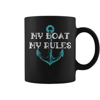 My Boat My Rules Captain Boater Boating Pontoon Coffee Mug | Mazezy