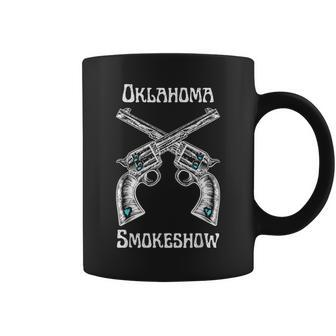Boho Bull Skull Cow | Oklahoma Smokeshow Western Country Coffee Mug | Mazezy