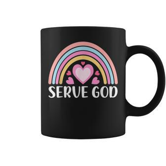 Boho Rainbow For Women Serve God Christianity Faith Faith Funny Gifts Coffee Mug | Mazezy