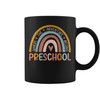 Boho Rainbow Preschool Where The Adventure Begins Teachers Coffee Mug | Mazezy