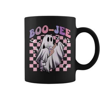 Boo Jee Ghost Groovy Happy Halloween Spooky Season Coffee Mug | Mazezy