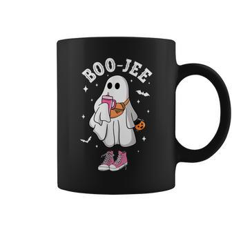 Boo-Jee Spooky Season Cute Ghost Halloween Costume Boujee Coffee Mug - Seseable