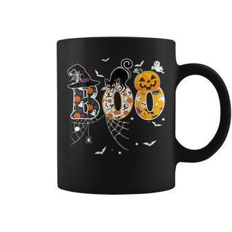 Boo With Spiders And Witch Hat Halloween Costume Coffee Mug - Monsterry AU