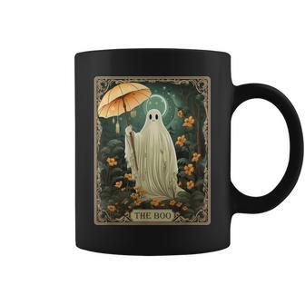 The Boo Tarot Card Floral Halloween Ghost In The Forest Coffee Mug - Seseable