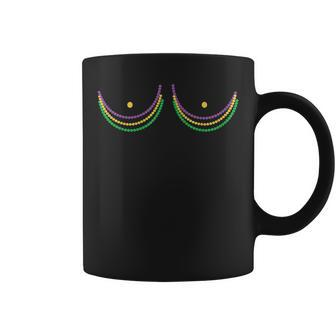 Boob Mardi Gras Funny Beads Boobs Outline Gifts Boob Funny Gifts Coffee Mug | Mazezy