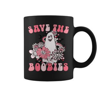 Boobees Breast Cancer Boho Groovy Ghost Save The Boo Bees Coffee Mug - Seseable