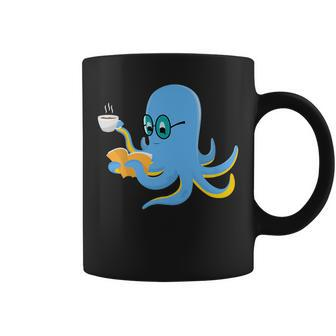 Book Reading Octopus For Bookworms Drinking Coffee Men Women Reading Funny Designs Funny Gifts Coffee Mug | Mazezy