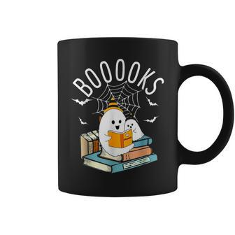 Booooks Cute Halloween Ghost Read More Books Spooky Coffee Mug | Mazezy