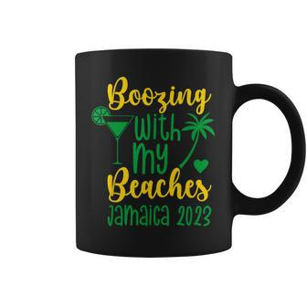 Boozing With My Beaches Jamaica 2023 Girls Trip Vacation Coffee Mug - Seseable