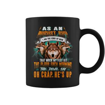 Born In August Birthday Guy Boy Wolf Lover Coffee Mug | Mazezy