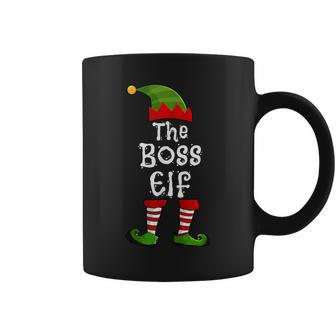 The Boss Elf Matching Family Group Christmas Party Pajama Coffee Mug - Seseable