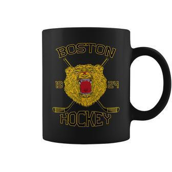 Boston Hockey Bear Vintage Black & Gold Hockey Bear Coffee Mug - Monsterry