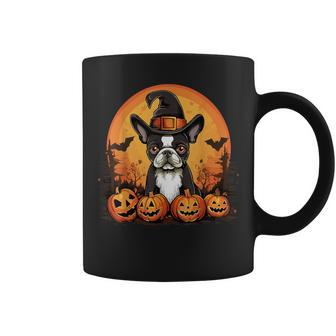 Boston Terrier Bostie Dog Breed Pet Halloween Pumpkins Coffee Mug - Monsterry UK